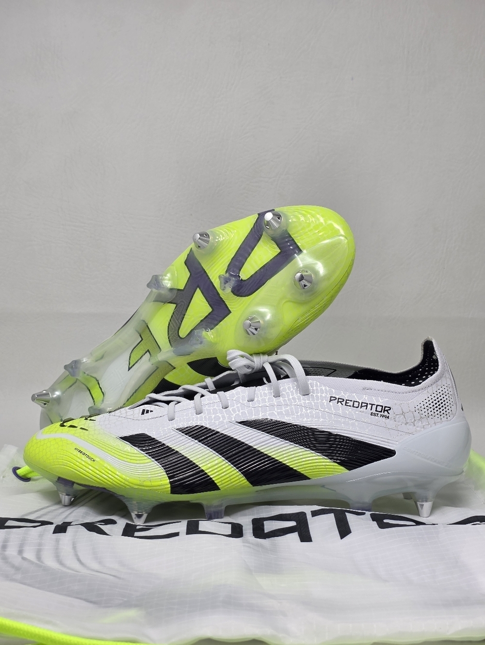 Adidas Predator Elite SG Cleats White/Black/Lemon JI1067 Men's Size 13 New